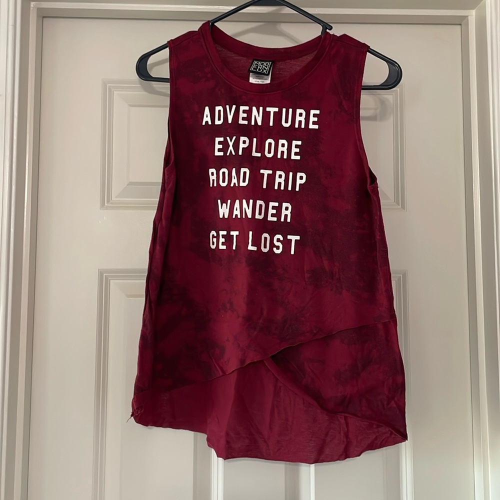 Modern Lux Red and Black Printed Tank Top